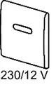 TECE-Produkt mit einem rechteckigen Gehäuse, das eine Anschlussmöglichkeit bietet. Beschriftung "230/12 V" ist zu erkennen.